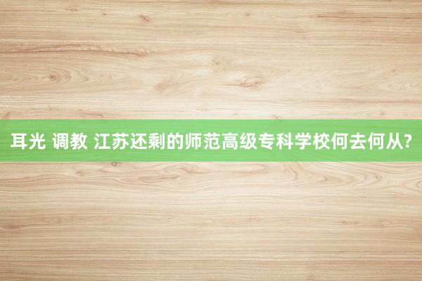 耳光 调教 江苏还剩的师范高级专科学校何去何从?