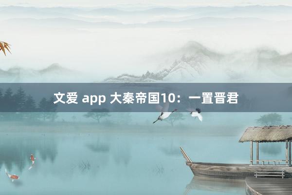 文爱 app 大秦帝国10：一置晋君