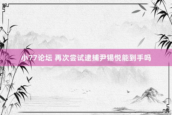 小77论坛 再次尝试逮捕尹锡悦能到手吗