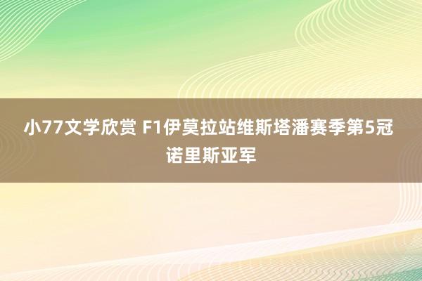 小77文学欣赏 F1伊莫拉站维斯塔潘赛季第5冠 诺里斯亚军