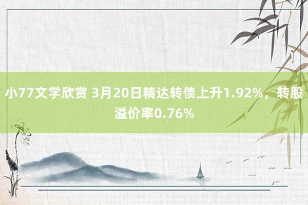小77文学欣赏 3月20日精达转债上升1.92%，转股溢价率0.76%