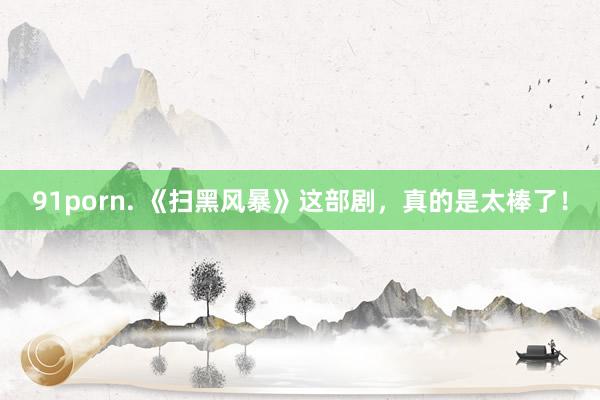 91porn. 《扫黑风暴》这部剧，真的是太棒了！