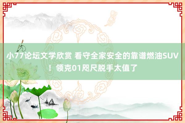 小77论坛文学欣赏 看守全家安全的靠谱燃油SUV！领克01咫尺脱手太值了
