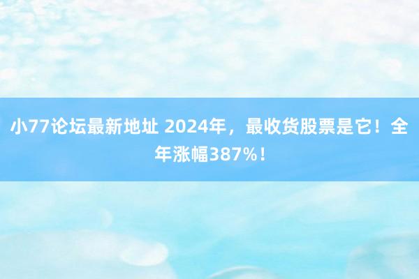 小77论坛最新地址 2024年，最收货股票是它！全年涨幅387%！