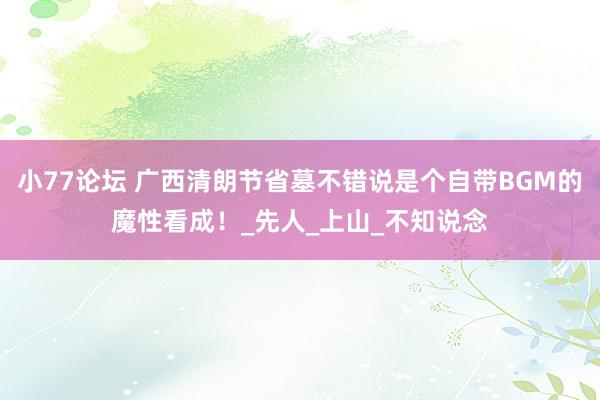 小77论坛 广西清朗节省墓不错说是个自带BGM的魔性看成！_先人_上山_不知说念