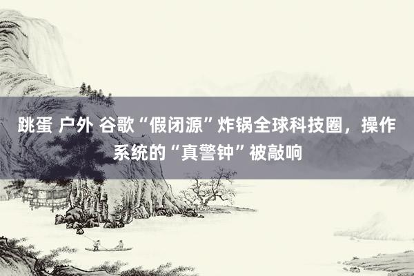 跳蛋 户外 谷歌“假闭源”炸锅全球科技圈，操作系统的“真警钟”被敲响
