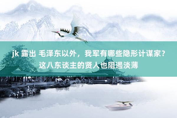 jk 露出 毛泽东以外，我军有哪些隐形计谋家？这八东谈主的贤人也阻遏淡薄