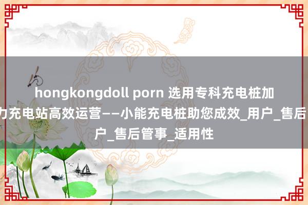 hongkongdoll porn 选用专科充电桩加盟厂家，助力充电站高效运营——小能充电桩助您成效_用户_售后管事_适用性