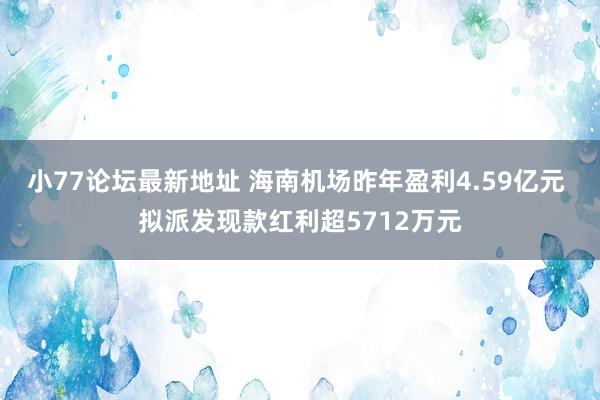 小77论坛最新地址 海南机场昨年盈利4.59亿元 拟派发现款红利超5712万元
