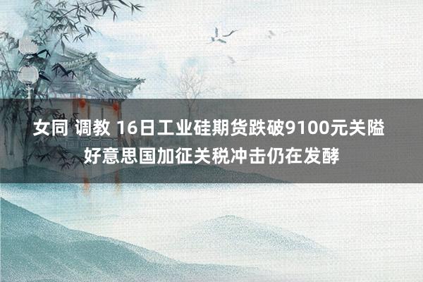 女同 调教 16日工业硅期货跌破9100元关隘 好意思国加征关税冲击仍在发酵