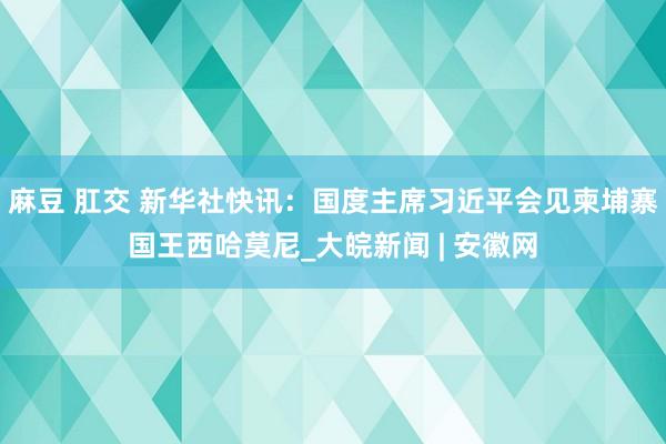麻豆 肛交 新华社快讯：国度主席习近平会见柬埔寨国王西哈莫尼_大皖新闻 | 安徽网