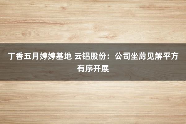 丁香五月婷婷基地 云铝股份：公司坐蓐见解平方有序开展