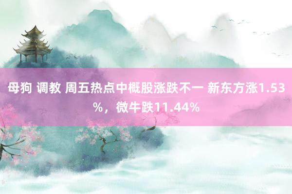 母狗 调教 周五热点中概股涨跌不一 新东方涨1.53%，微牛跌11.44%